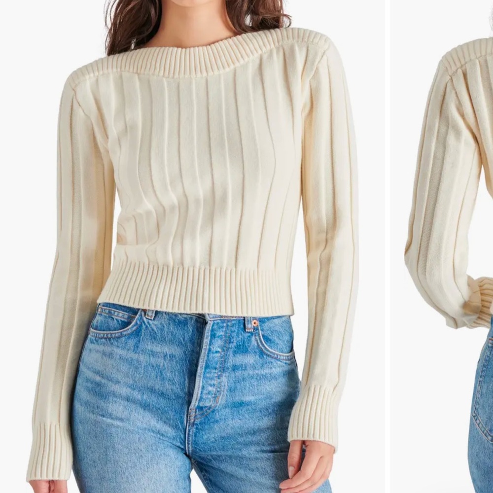 Steve Madden cream XS Serra Rib Sweater